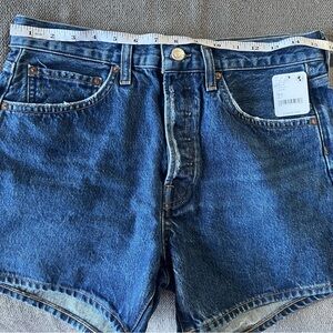 Agolde Parker Long Short in Deep Blue Denim